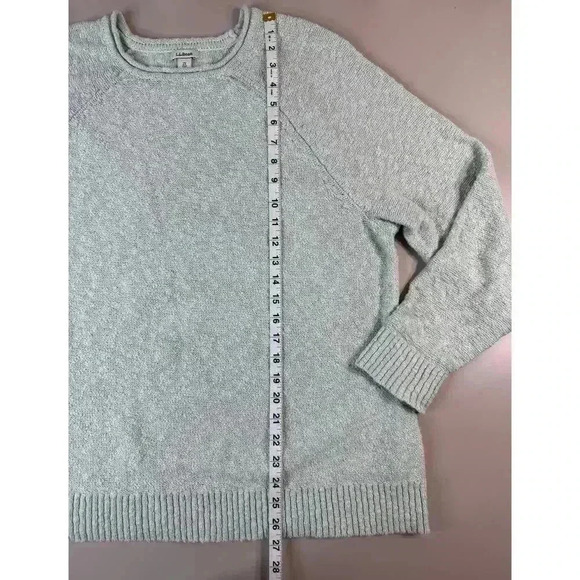 LL Bean Mint Green Cozy Knit Crewneck Sweater Womens Plus 2X Coastal Laggenlook - Picture 4 of 9